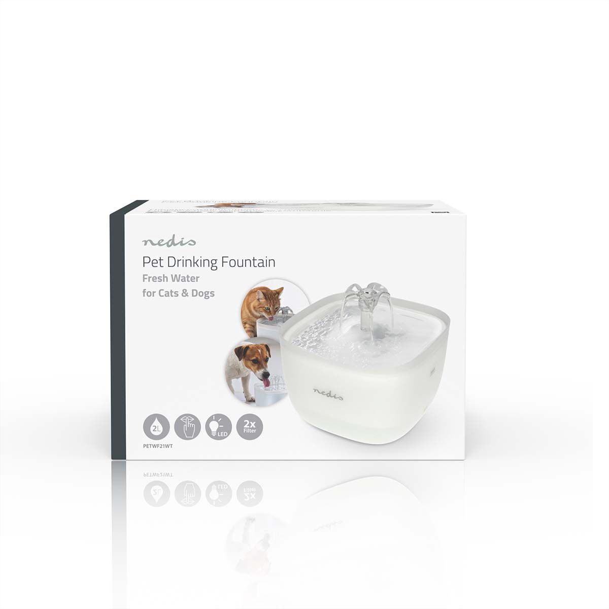 Fontaine à eau pour animaux Nedis 2 l, blanc