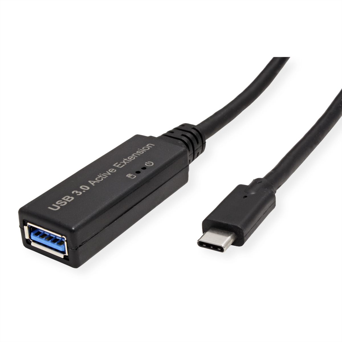 ROLINE Câble prolongateur USB 3.2 Gen 1 actif, Type A - C, noir, 5 m
