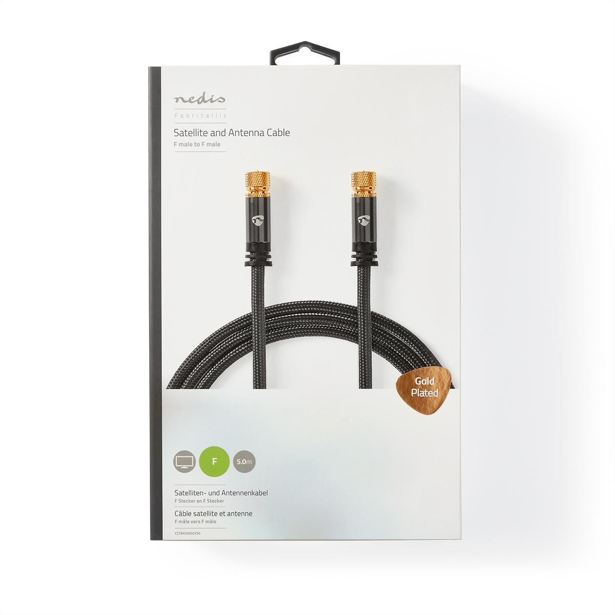 Nedis Satelliten- und Antennenkabel ST/ST, grau, 5 m