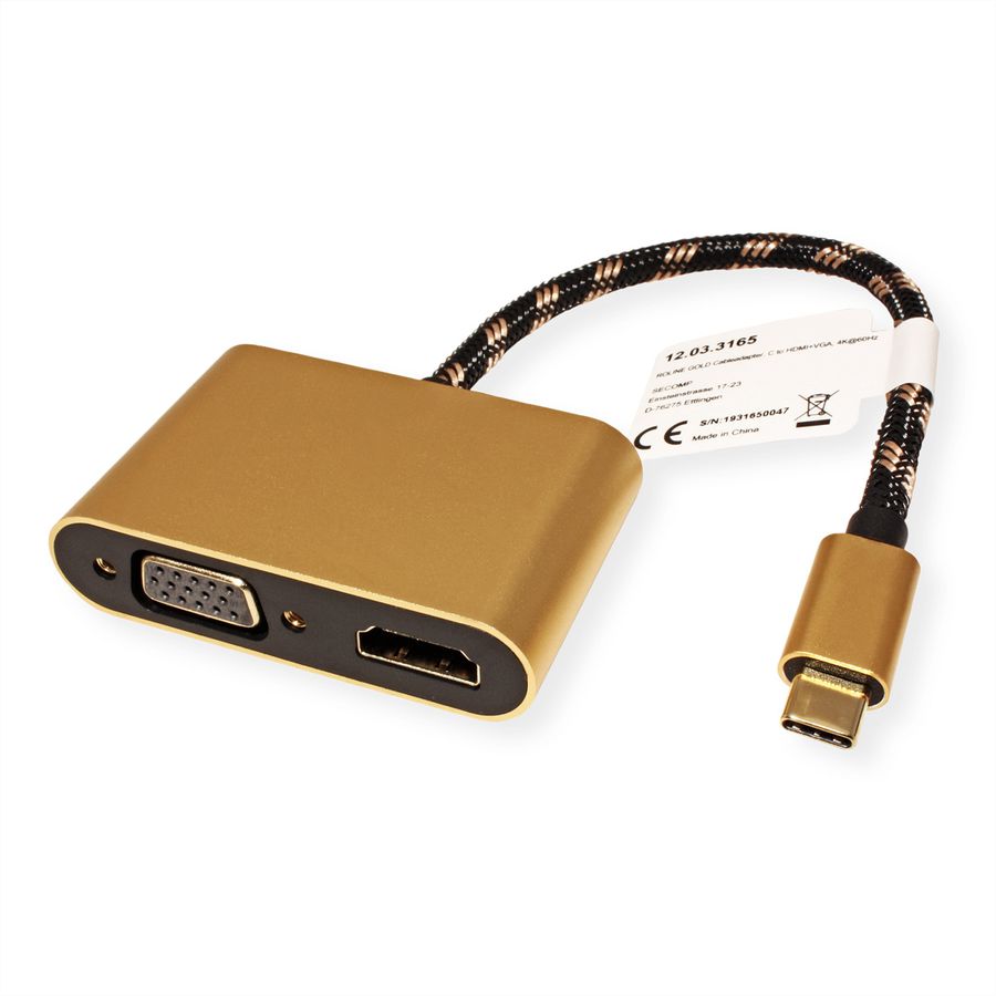 ROLINE GOLD Adaptateur Type C - HDMI/VGA, M/F