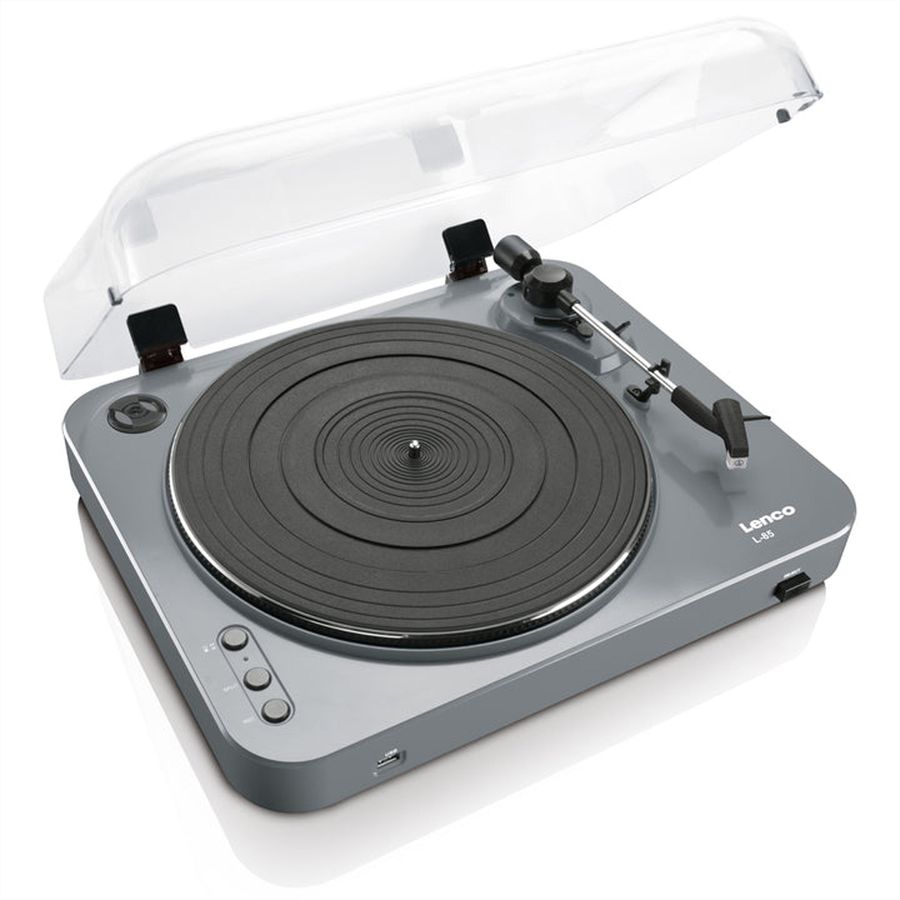 Lenco Plattenspieler L-85grey grau, USB aufnahmefähig