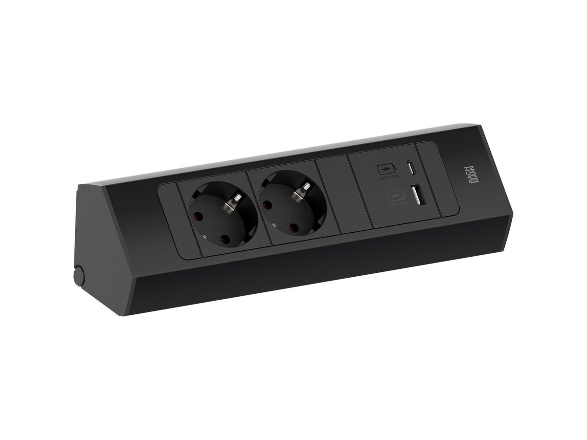 BACHMANN CASIA2 2xCEE7/3 1xUSB A/C 22W 2,0m AEH SW