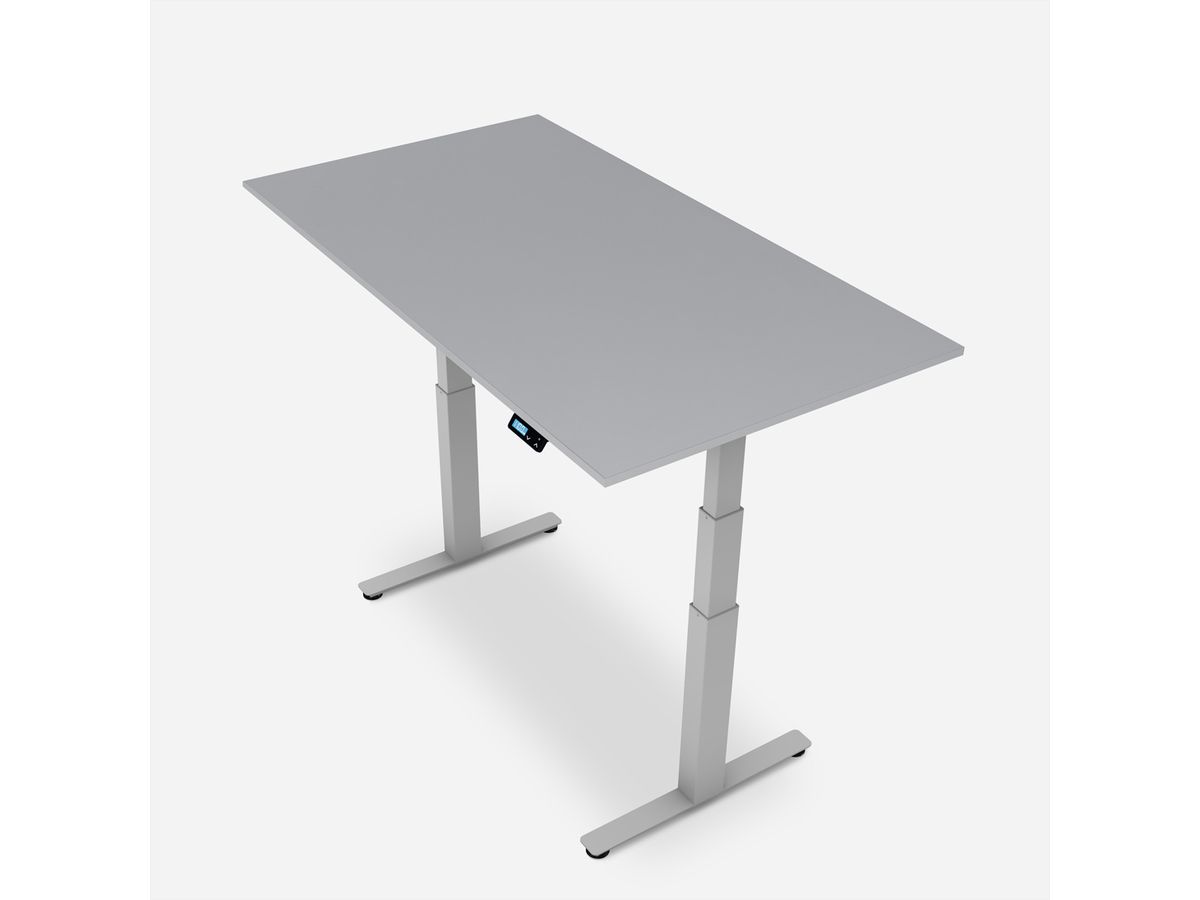 WRK21 Schreibtisch Work 180 x 80 cm, Höhenverstellbar, Grau Uni / Grau
