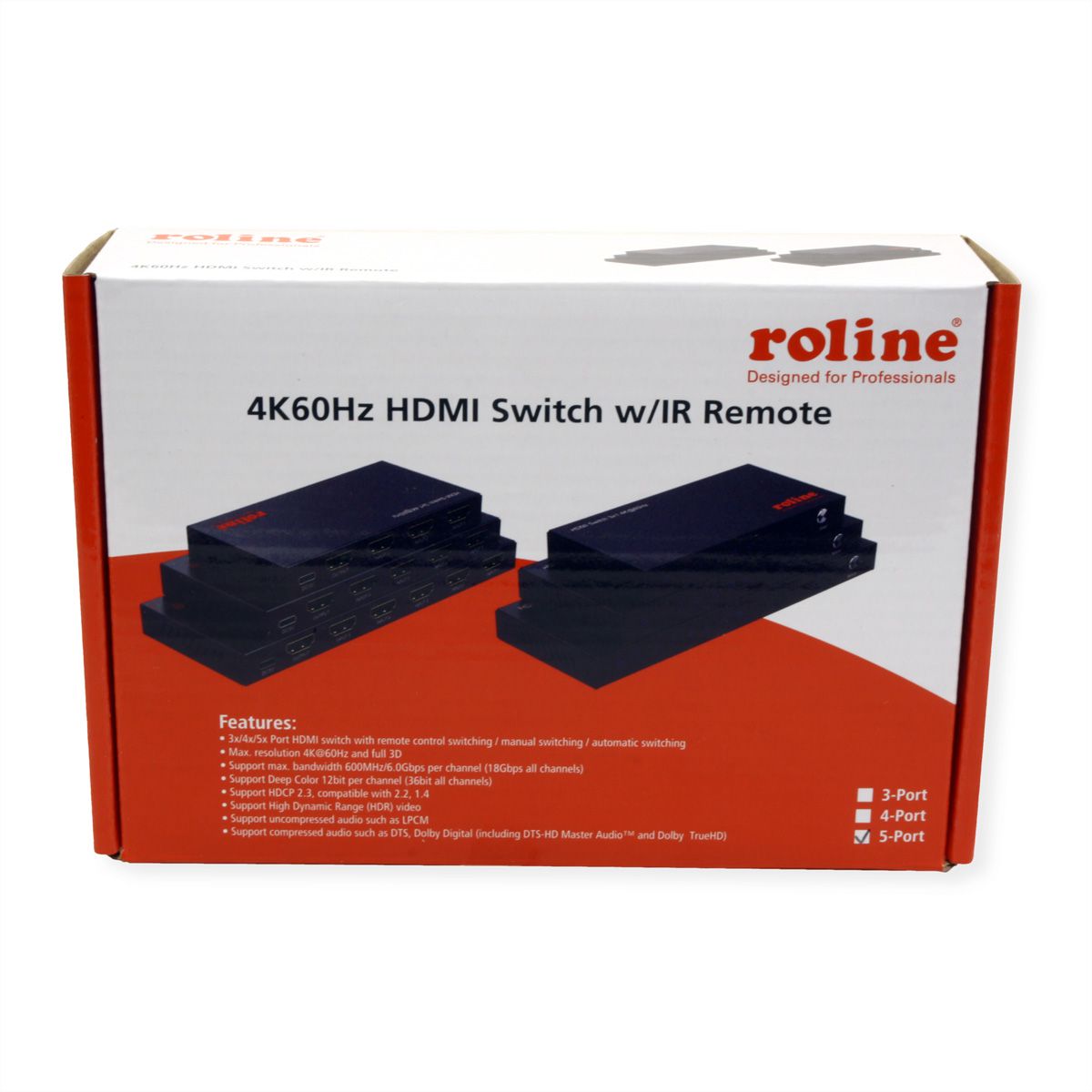 ROLINE 4K HDMI Switch, 5-fach, mit Fernbedienung