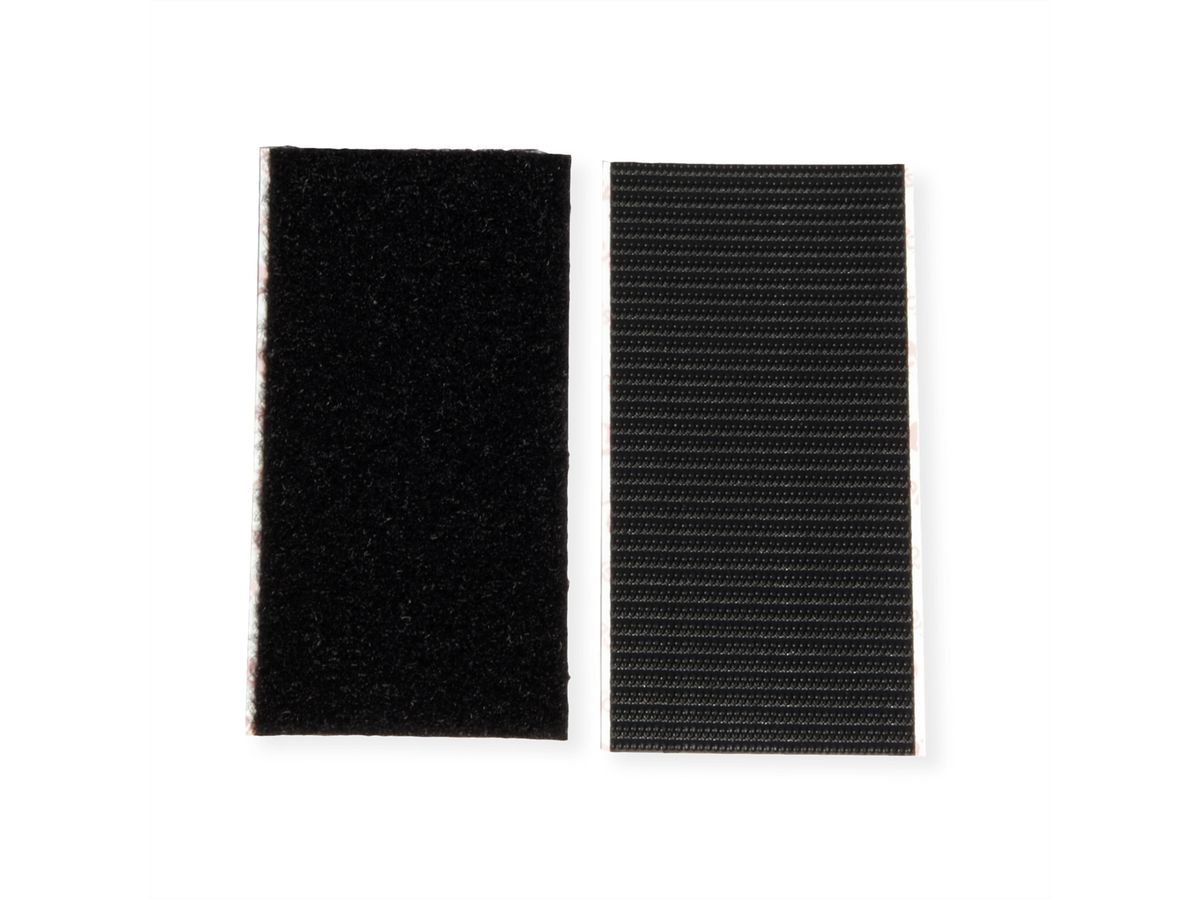 VELCRO® Bandes 50x100mm x 2 noires, crochets&velours autocollants extra fort