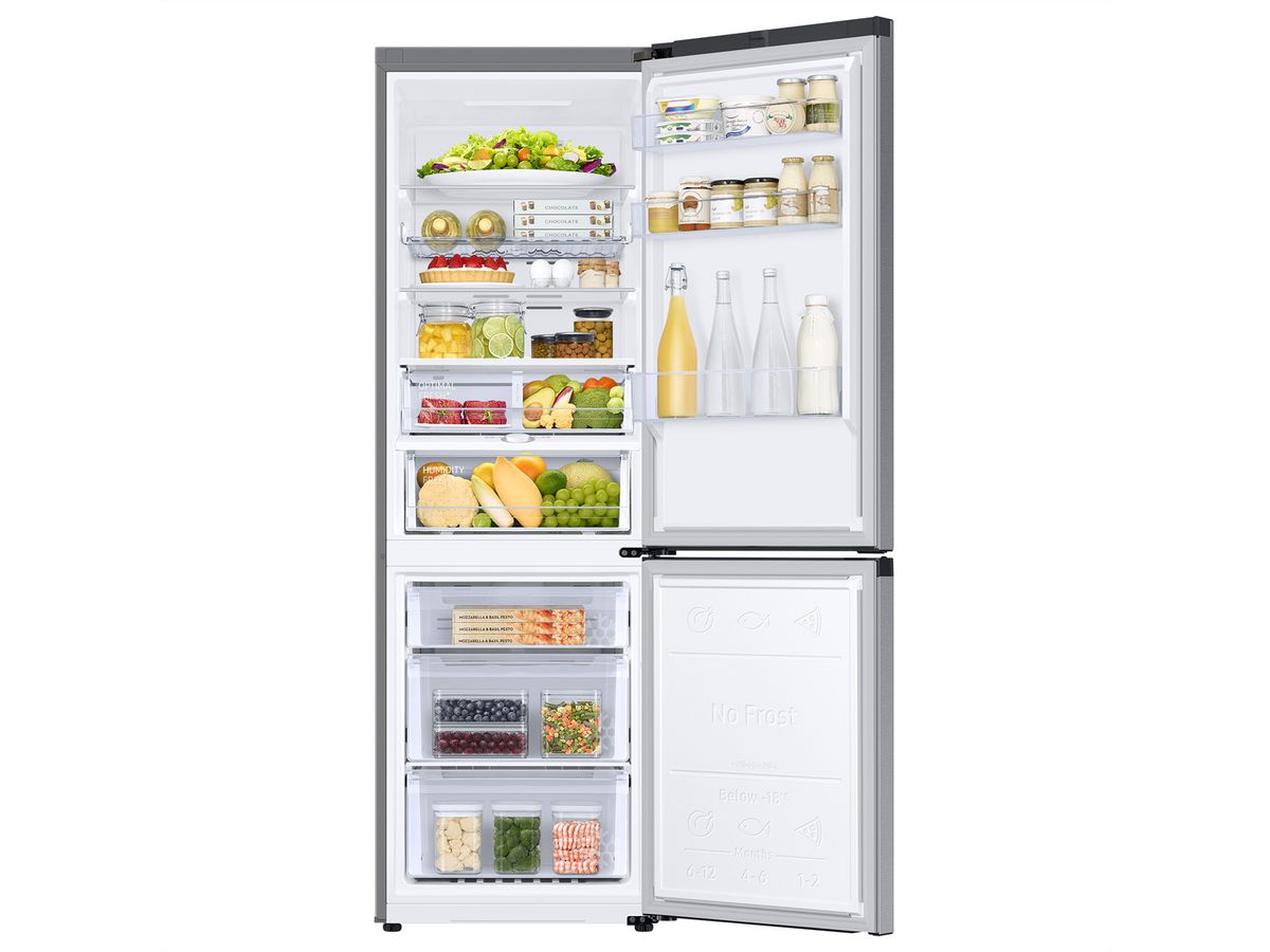 Samsung Kühl-Gefrierkombination RB7300 , 344l, D, WiFi, Silber mit Griffmulde