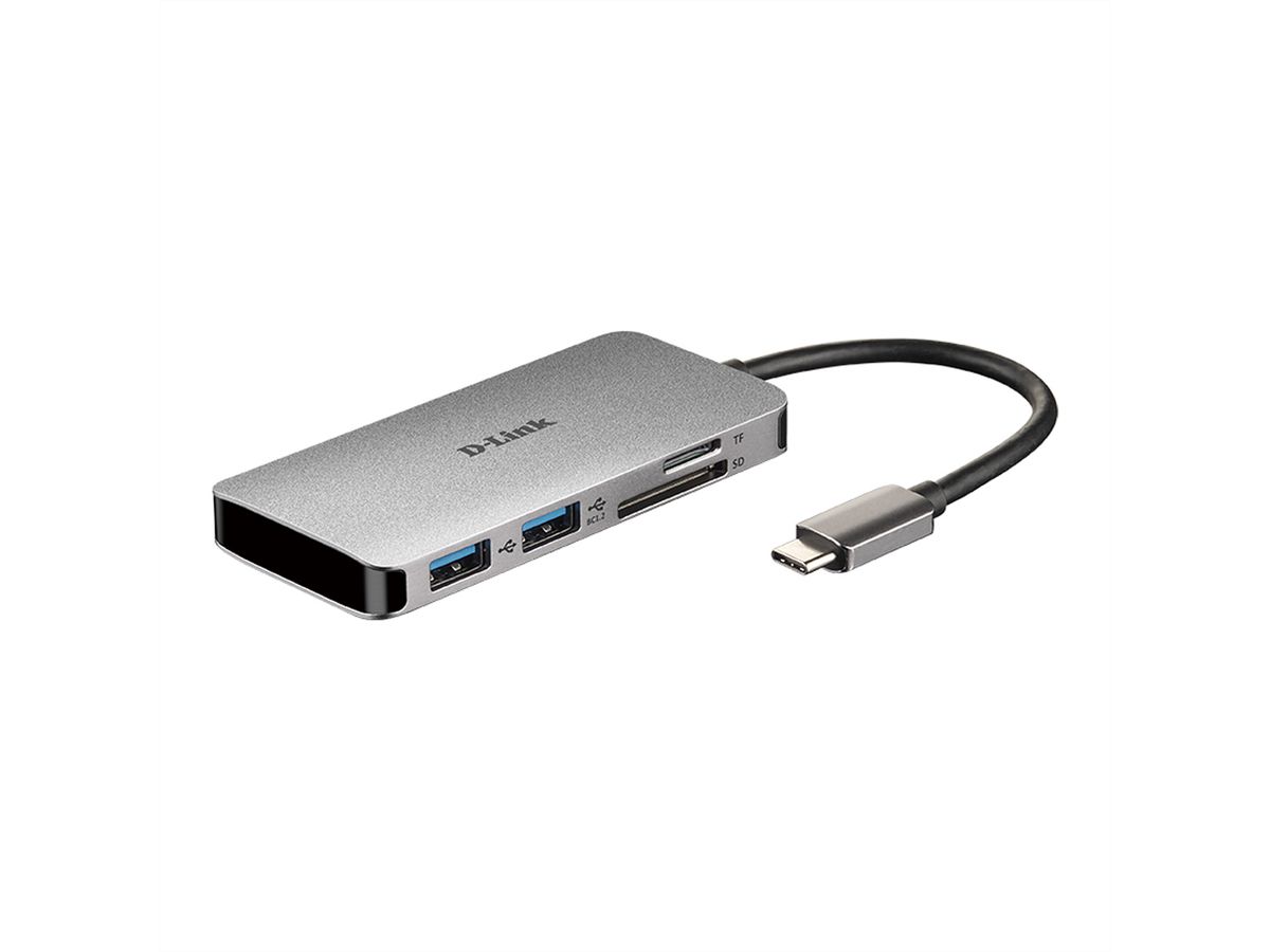 D-LINK DUB-M610 Hub USB‑C 6‑en‑1 avec HDMI/lecteur de carte/alimentation