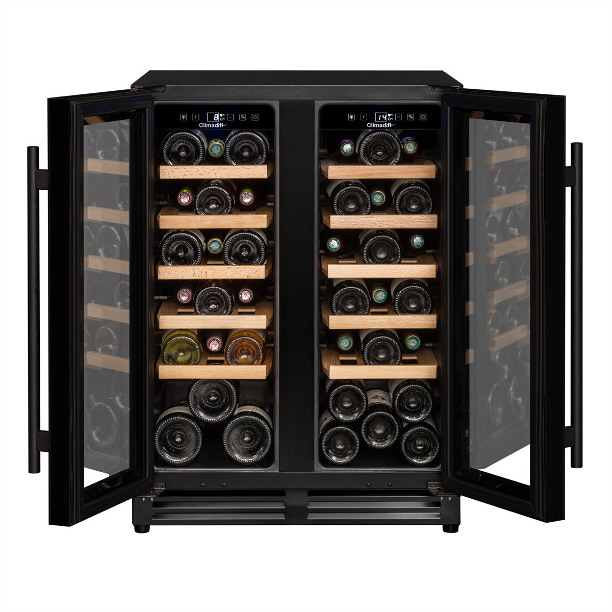 Climadiff Armoire à vin CBU40D1B, encastrable, 2 zones, 40 bouteilles