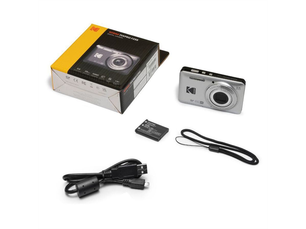 Appareil photo compact Kodak PixPro FZ55 argent, 16 MP, zoom 5x, Full HD