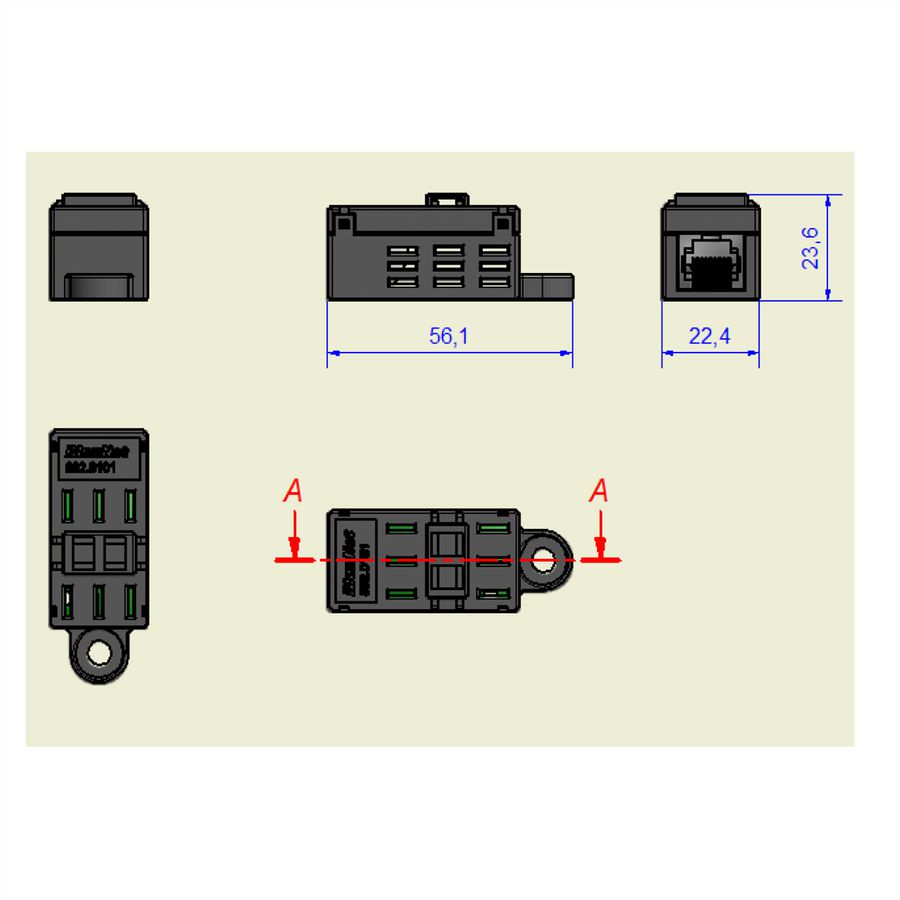 BACHMANN BlueNet 2 Temperatur-Sensor, inkl. Anschlussleitung 2m CAT5e