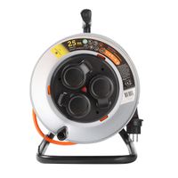 Kabelrolle Metall 3xT13, EPR-PUR H07BQ-F 3G1.5mm2,25m,IK09, orange