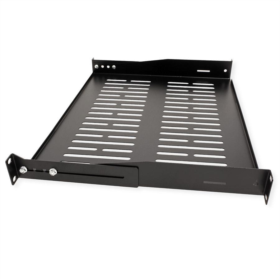 VALUE 19-Zoll-Geräteträger 1 HE, T: 350mm, max. 25 kg, U-Form, schwarz