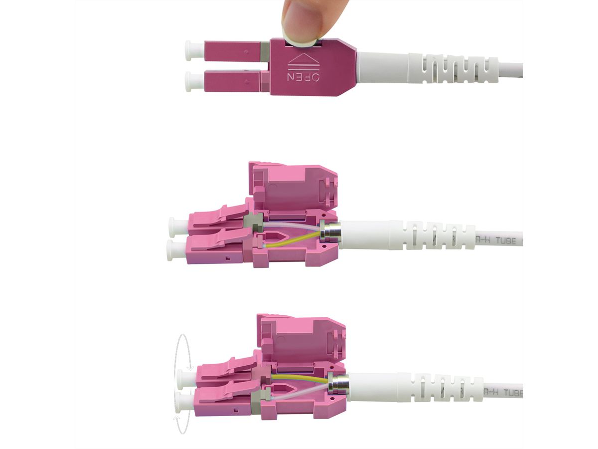 ROLINE LWL-Kabel duplex 50/125µm OM4, LC/LC, UNIBOOT, violett, 15 m