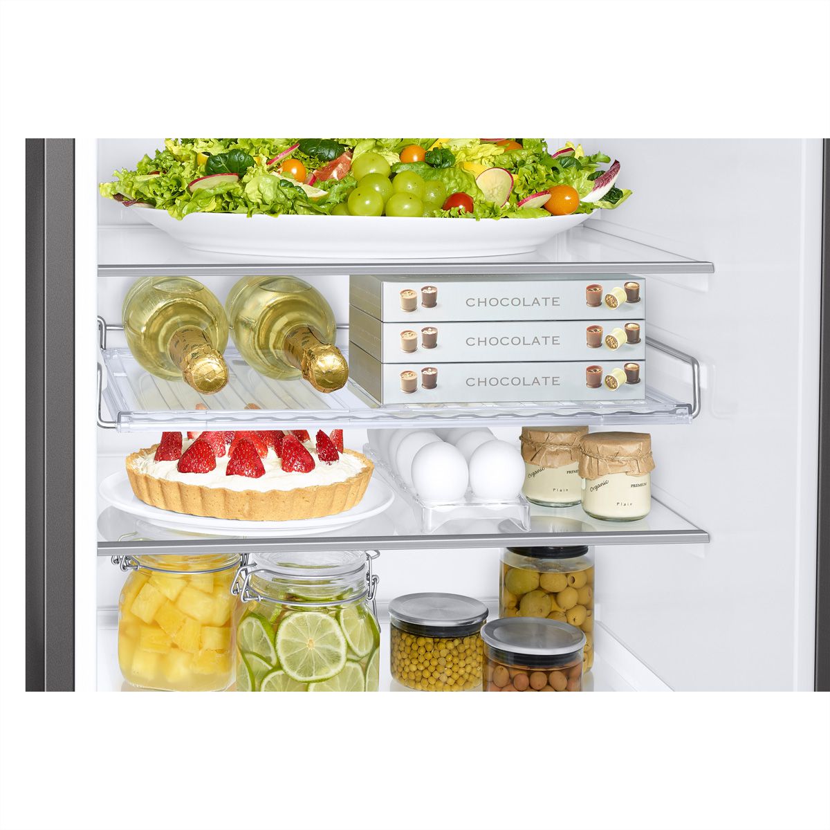 Samsung Kühl-Gefrierkombination RB7300 , 344l, C, WiFi, Anthrazit mit Griffmulde