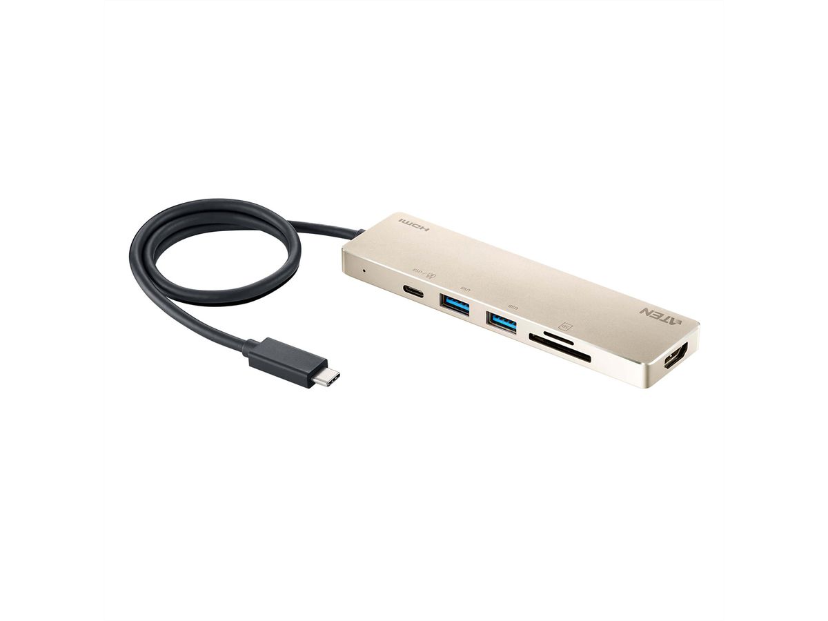 ATEN UH3239 USB-C Multiport Mini Dockingstation mit Power Passthrough