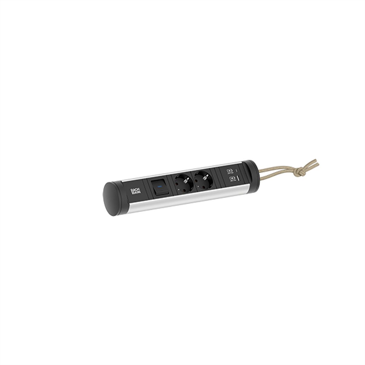 BACHMANN CYCLE Loop 2xCEE7/3 1xSchalter 1xUSB A/C 22W 2,5m CEE7/7