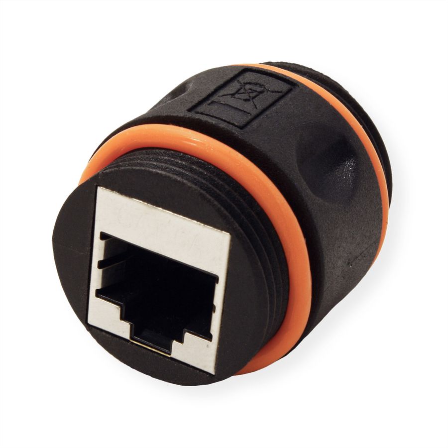 VALUE RJ-45 Kupplung geschirmt, Cat.6A (Class EA), Outdoor/Industrie, schwarz