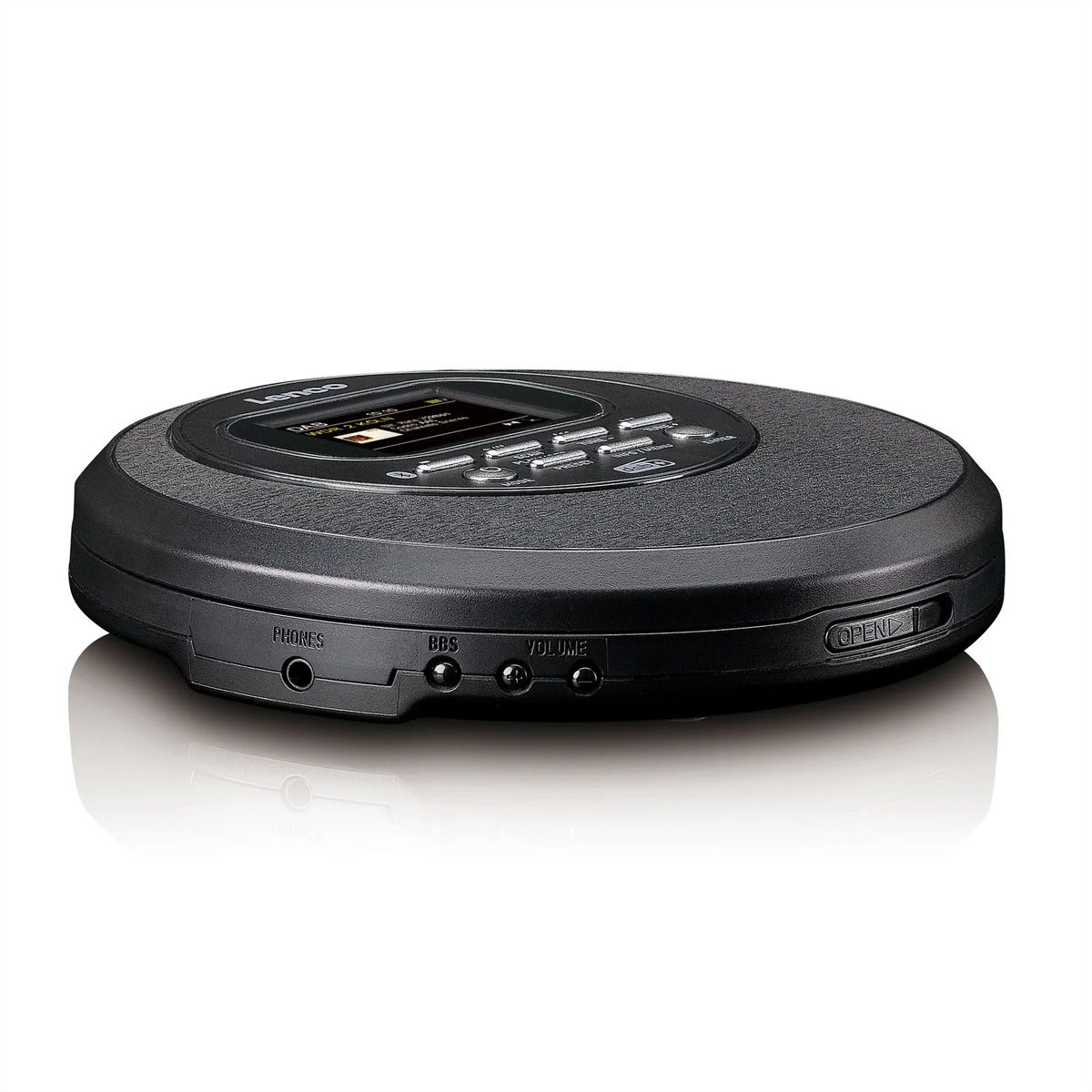 Lenco CD/MP3 Player CD-500BK schwarz , Discman mit DAB, BT und farbigem TFT