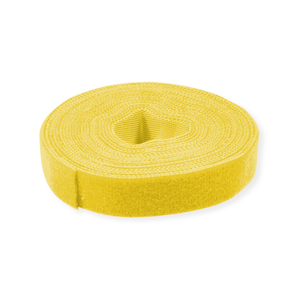 VALUE Bande auto-agrippante sur rouleau, 10mm, jaune, 25 m