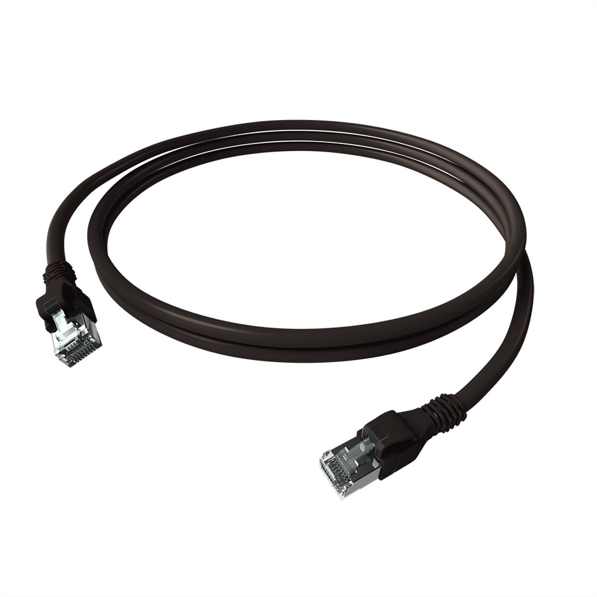 Cordon EasyLan DualBoot PushPull IP20, Cat.6A (Classe EA), S/FTP, noir, 7,5 m