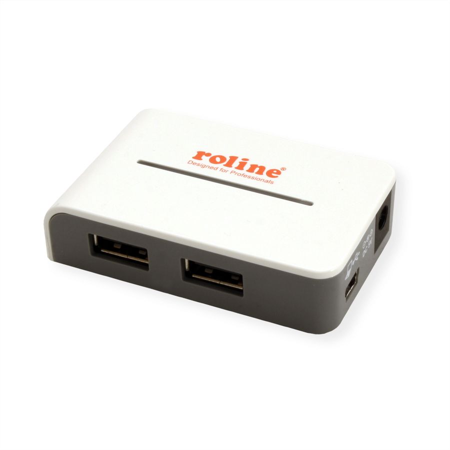 ROLINE Hub USB 2.0 "Black and White", 4 ports, avec alimentation