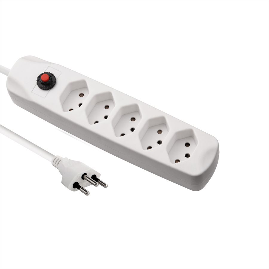 BLANK Steckdosenleiste, 5fach T13, ohne Schalter, weiss