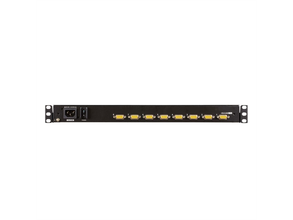 ATEN CL3108NX KVM-Switch, 18,5Zoll TFT, VGA, PS/2-USB, 8 Port, IT-Layout