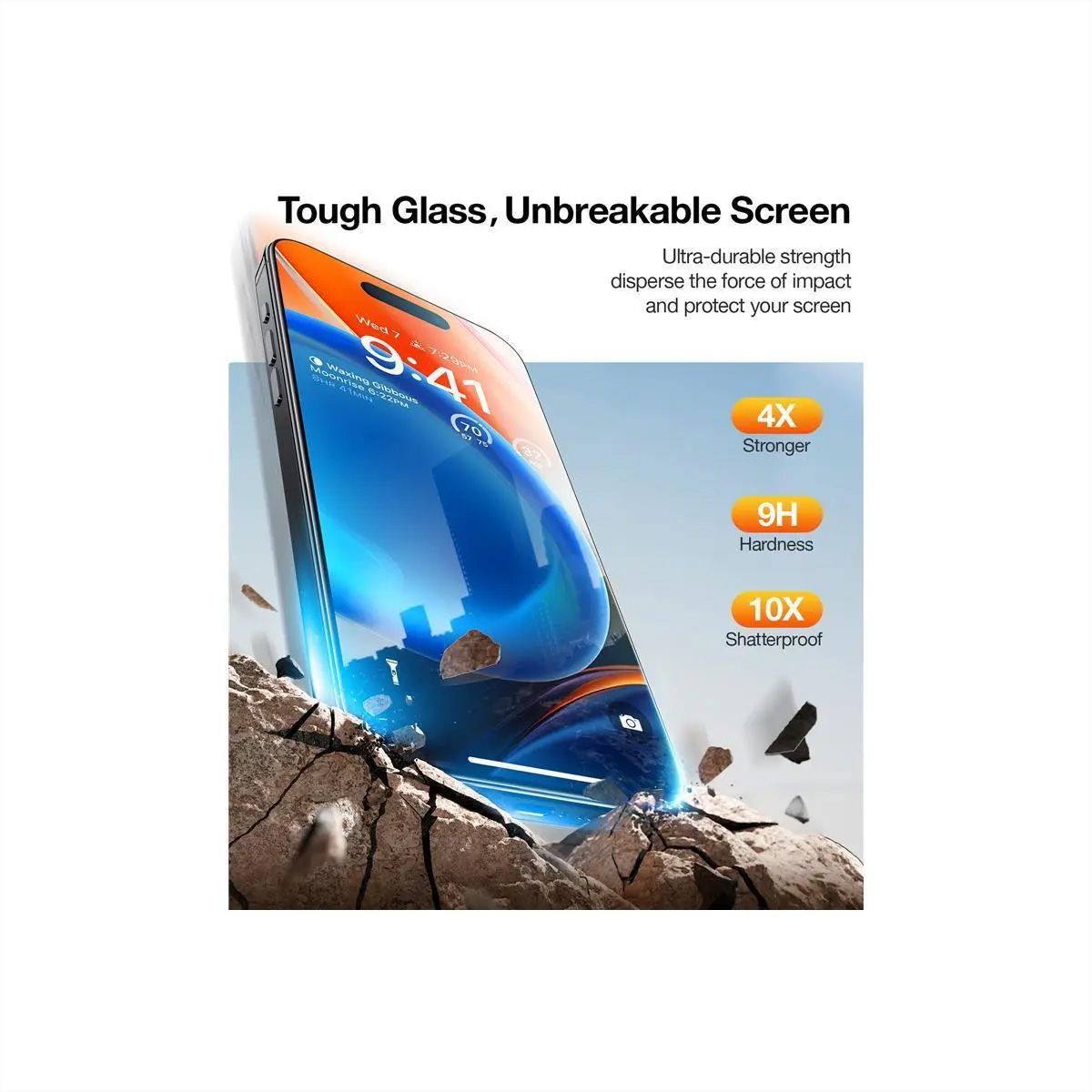 Torras Displayschutz Panzerglas GlassGo Privacy, iPhone 15/14 Pro, transparent