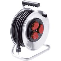 BACHMANN Tambour de câble en tôle d'acier 3-f. 50m