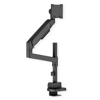 ROLINE LCD-Arm, Trägerstange, 4 Gelenke, Tischmontage, 24-57 Zoll, bis 27 kg, schwarz