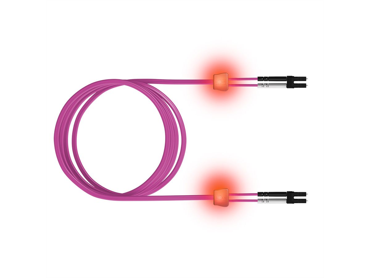 EasyLan LWL-LED-Patchkabel duplex 50/125µm OM4, LC/LC, violett, 1 m