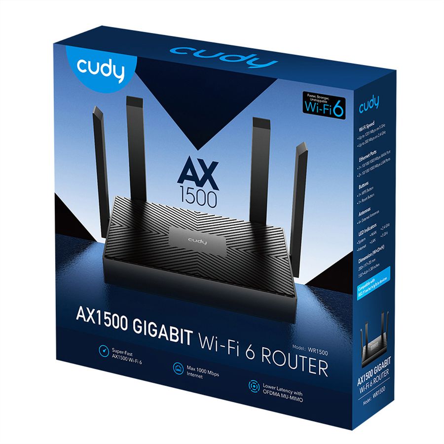 CUDY WR1500 AX1500 Routeur WiFi 6, Gigabit