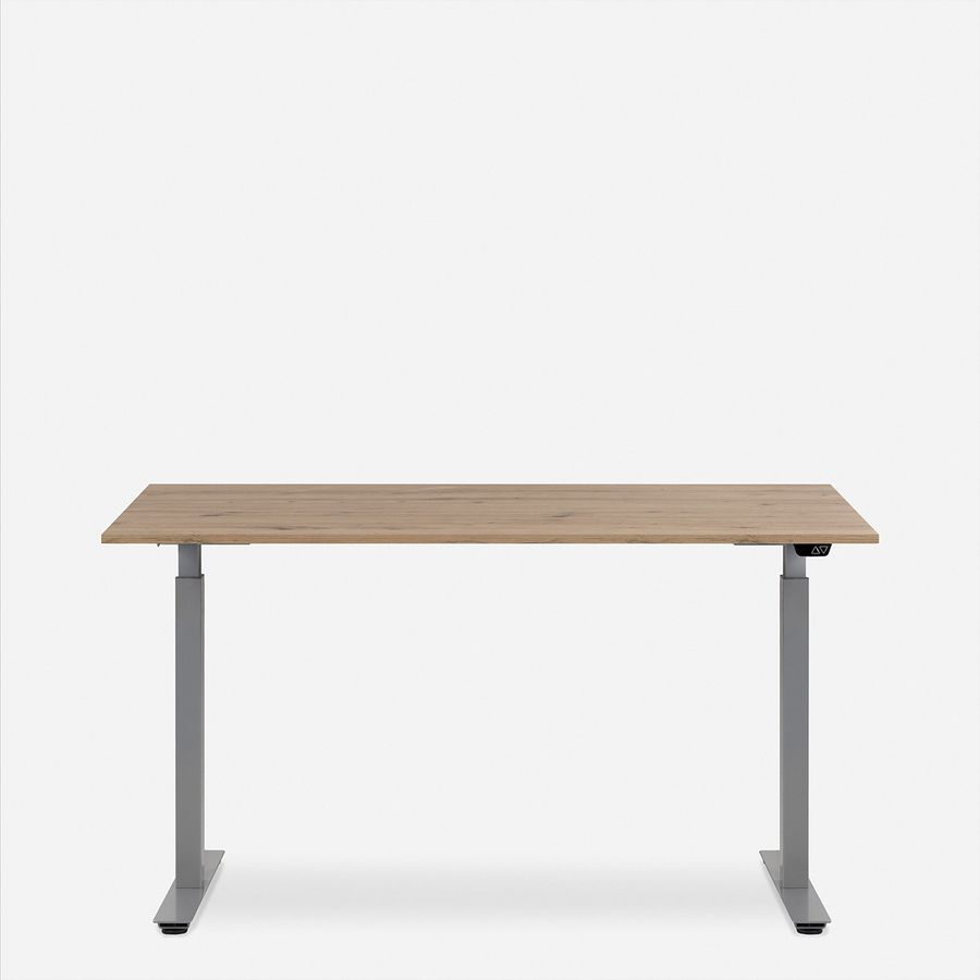 WRK21 Schreibtisch Smart 180 x 80 cm, Höhenverstellbar, Kendal Eiche / Grau