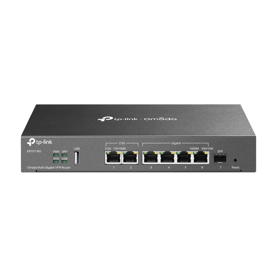 TP-Link ER707-M2 VPN Router, 1x 2.5G RJ45 WAN, 1x 2.5G RJ45 WAN/LAN