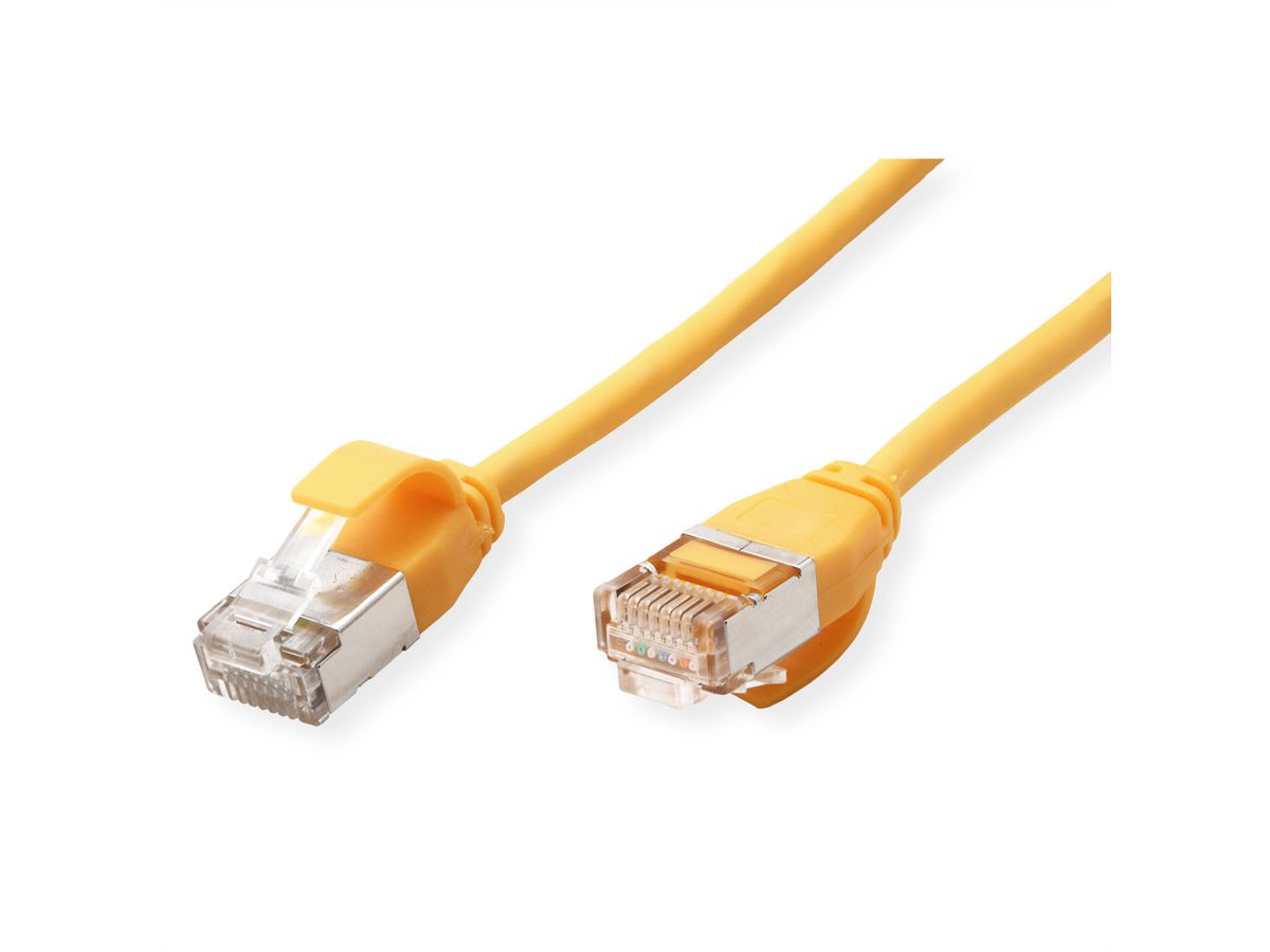 ROLINE Cordon DataCenter U/FTP Cat.6A (Classe EA), LSOH, slim, jaune, 1 m