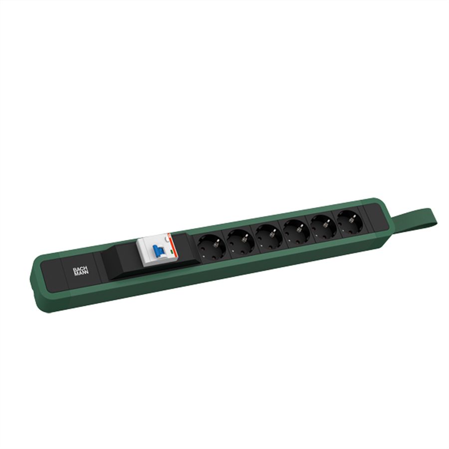 BACHMANN PRIMO 2 6xCEE7/3 1xFI avec boucle 2,0m CEE7/7 RAL6028
