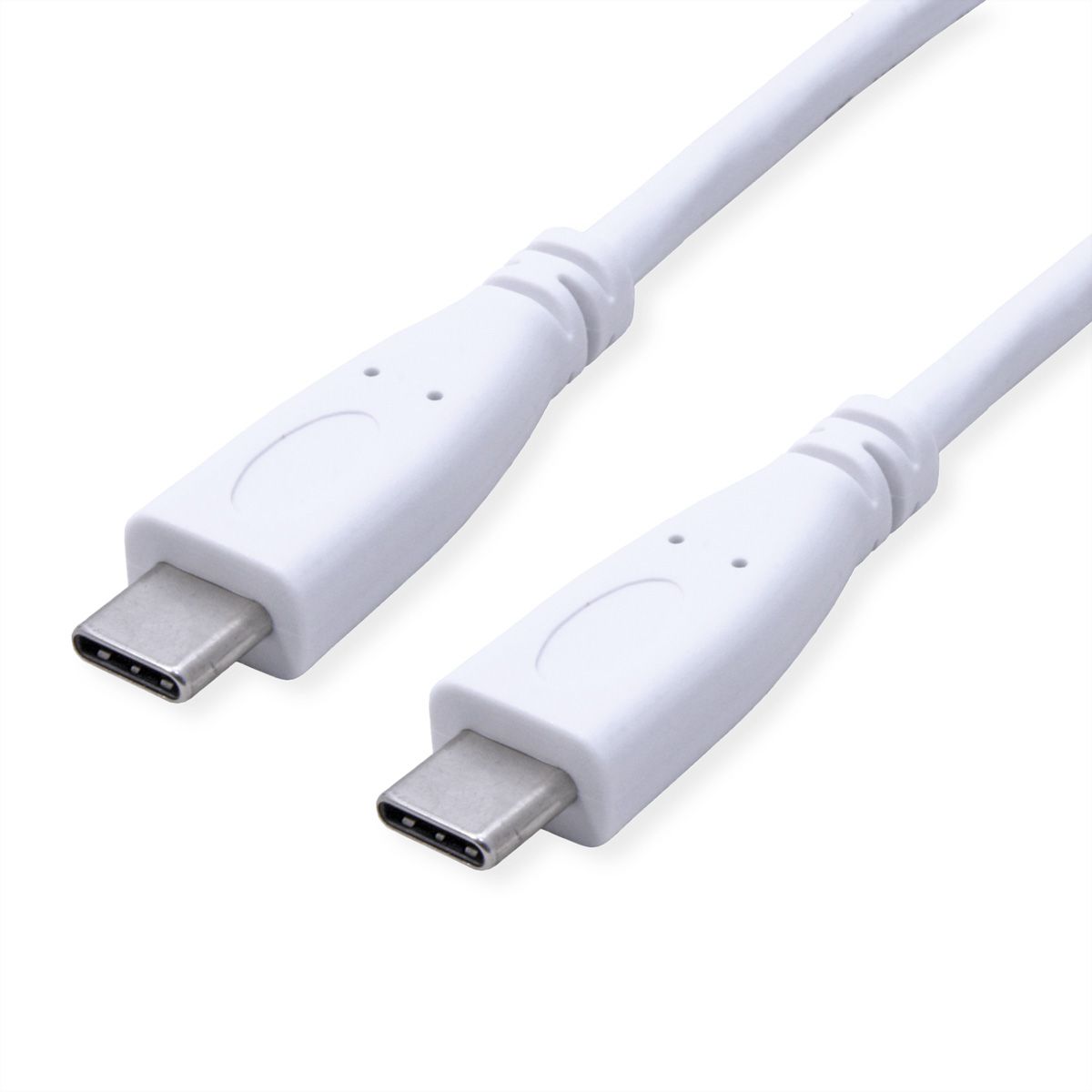 VALUE Câble USB 3.2 Gen 2, avec PD, C-C, M/M, 4K UHD-1, 10Gbit/s, Emark, 100W, blanc, 1 m