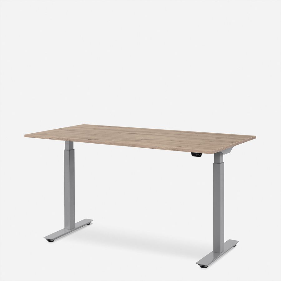 WRK21 Schreibtisch Smart 180 x 80 cm, Höhenverstellbar, Kendal Eiche / Grau