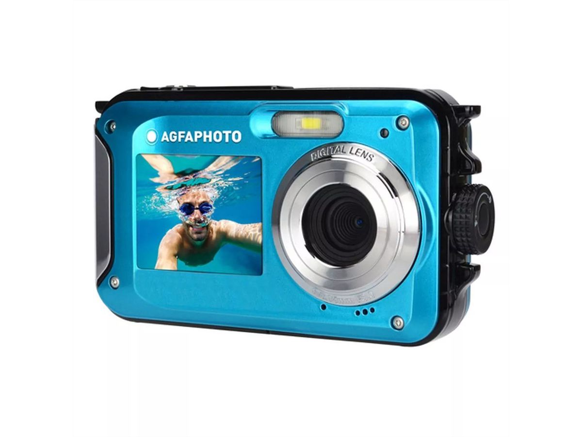 Agfa Appareil photo WP8000 bleu, Double écran, flash, étanche jusqu'à 3 m