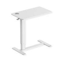 ROLINE Table d'appoint à vérin à gaz, réglable en hauteur, blanc