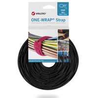 VELCRO® One Wrap® Strap 20mm x 230mm, 100 pièces, ignifugé, noir