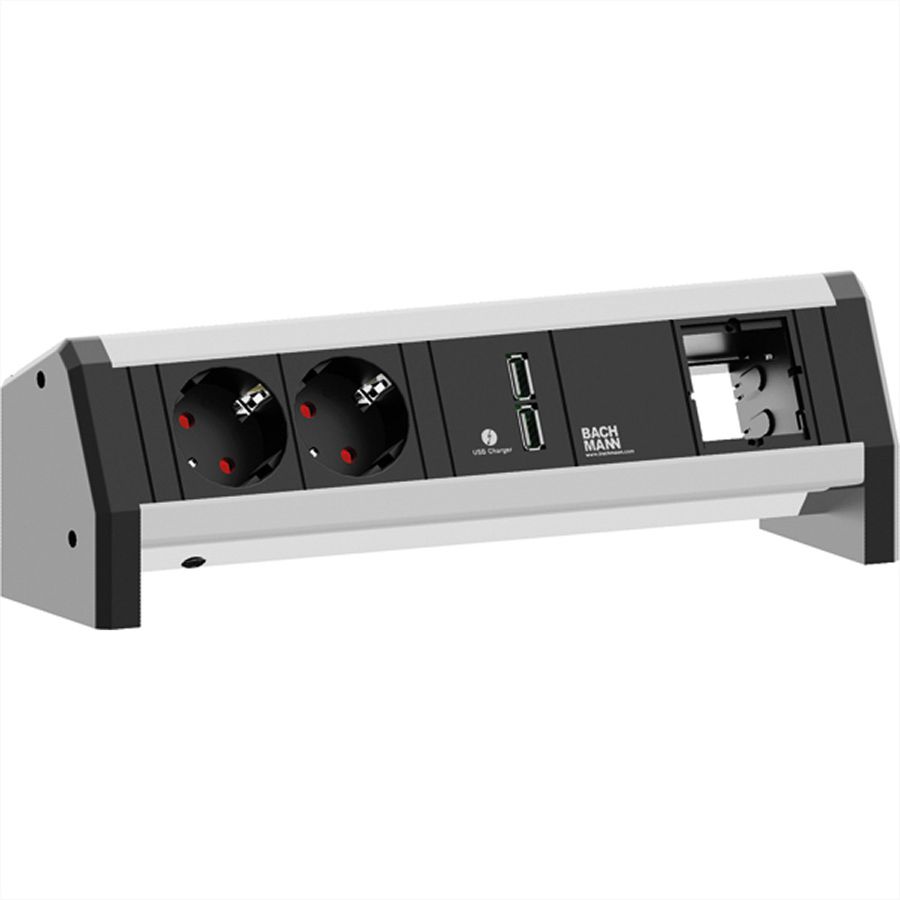BACHMANN DESK 2x contact de protection 1x USB Charger 1x ABD, Chargeur USB 60W 0,2m GST18, 0 m