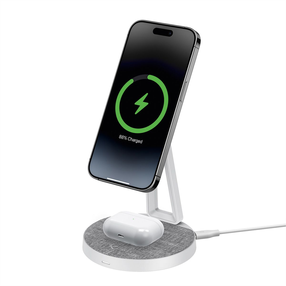 Xlayer Station charge MagFix Pro 2 in 1 15W Grey/White, magnétique 15W
