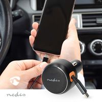 Nedis Auto-Ladegerät – 30 W mit aufrollbarem USB-C-Kabel, car charger 30W - Dunkel Grau