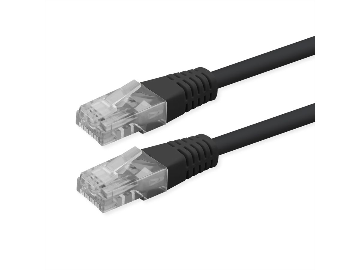 ROLINE Cordon Cat.6 (Classe E), UTP, PoE, noir, 1,5 m