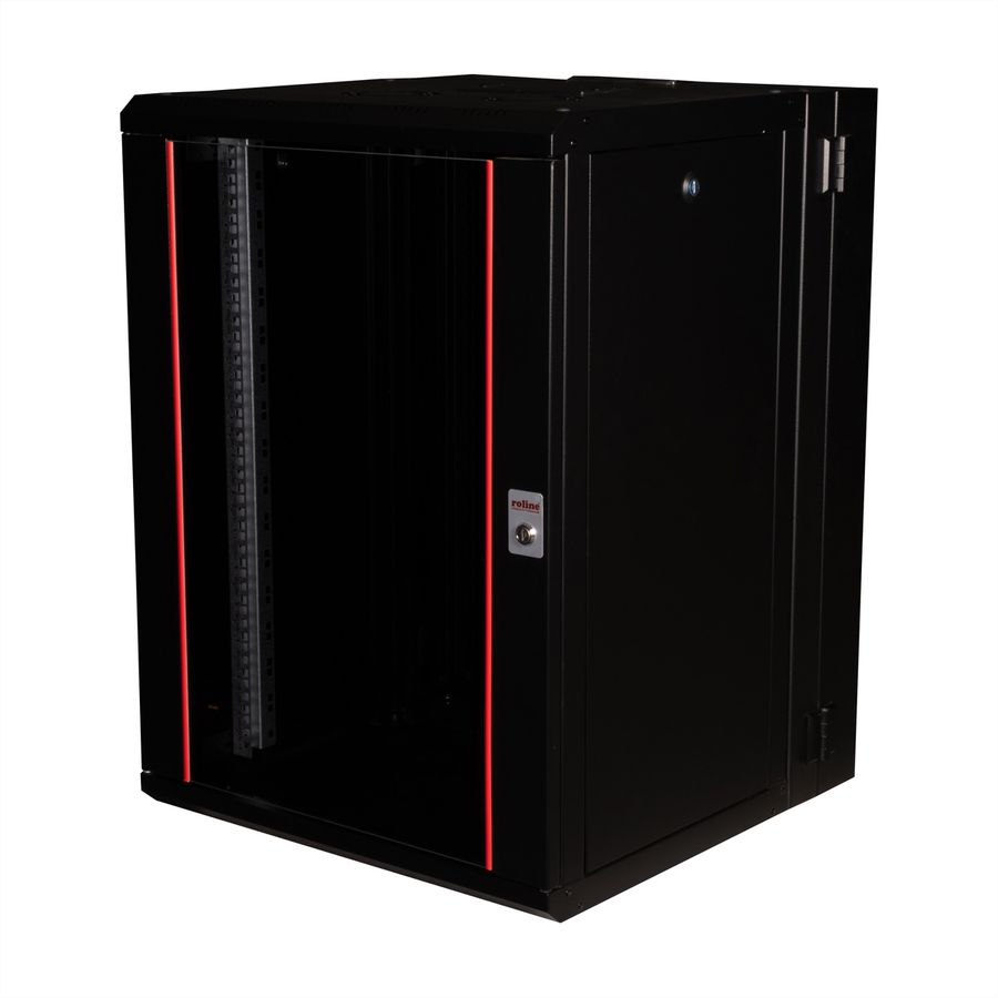 ROLINE 19-Zoll Wandgehäuse Pro 16 HE, 600x600 BxT zweiteilig schwenkbar schwarz