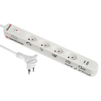 Skross bloc multiprise 4x T13, 1xUSB-C, 1xUSB-A, interrupteur, blanc