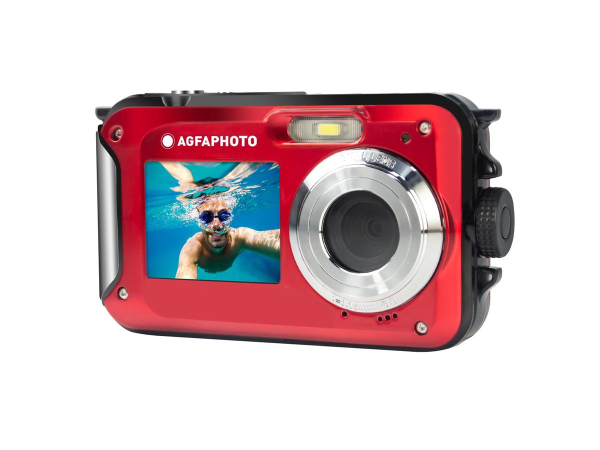 Agfa Appareil photo WP8000 rouge , Double écran, flash, étanche jusqu'à 3 m
