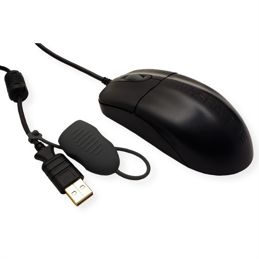 SEAL SHIELD Silver Storm STM042, Souris USB noire étanche et antimicrobienne