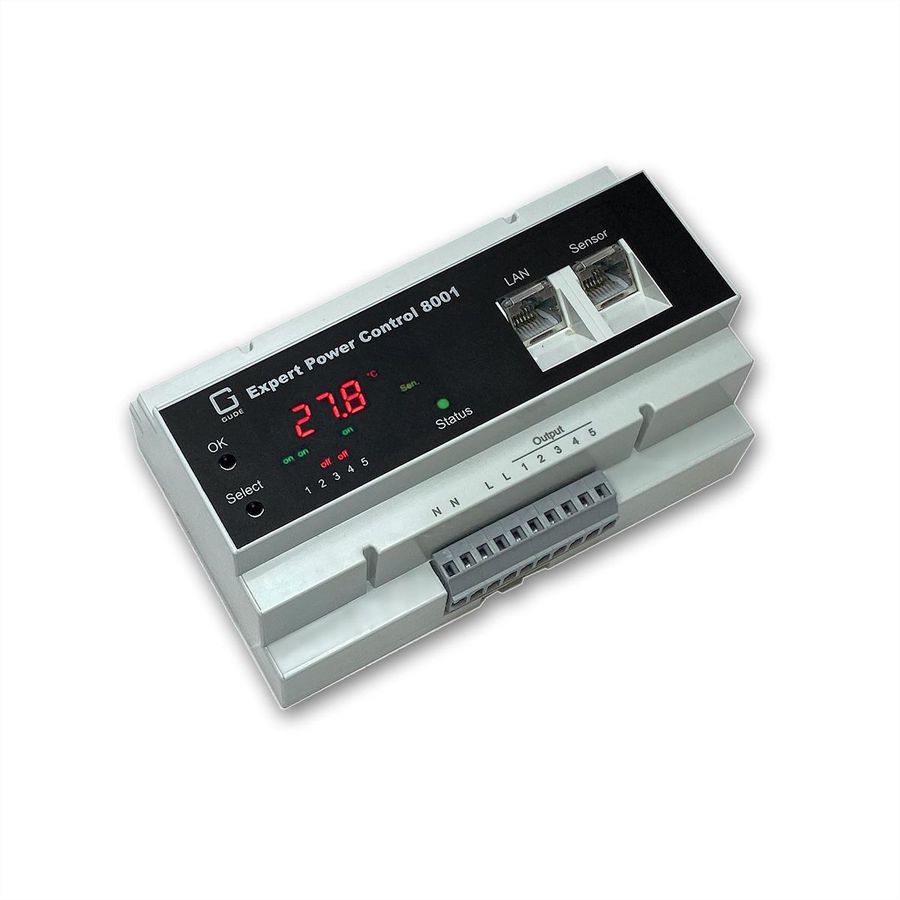 GUDE 8001-1 EPC NET 5x Relais, 1 port capteur, mesure, rail DIN